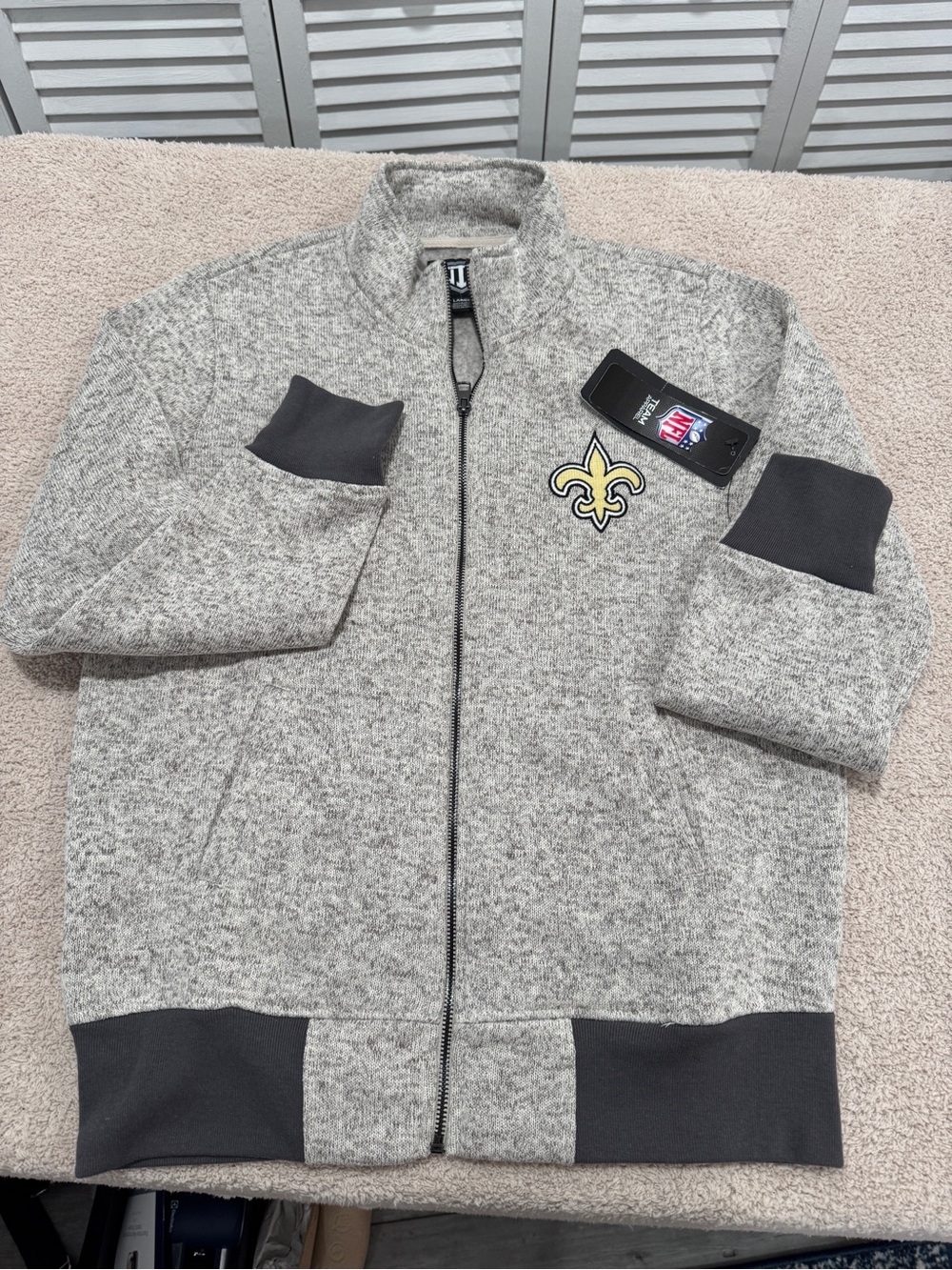 Men’s Large New Orleans Saints Full Zip Fleece Jacket NWT